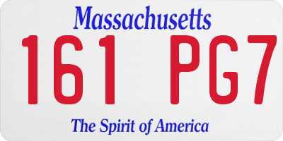 MA license plate 161PG7