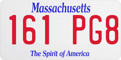 MA license plate 161PG8