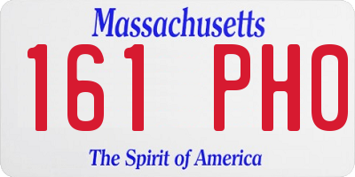 MA license plate 161PH0
