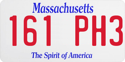 MA license plate 161PH3
