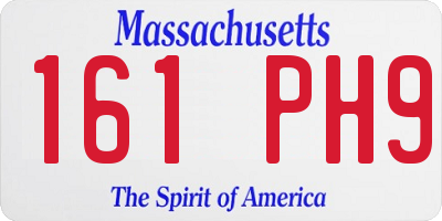 MA license plate 161PH9