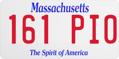 MA license plate 161PI0