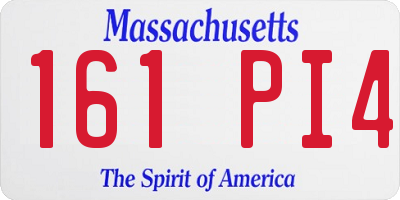 MA license plate 161PI4