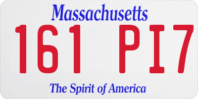 MA license plate 161PI7