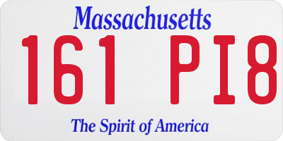 MA license plate 161PI8