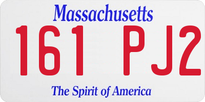 MA license plate 161PJ2