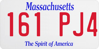 MA license plate 161PJ4