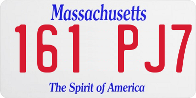 MA license plate 161PJ7