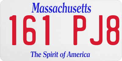 MA license plate 161PJ8