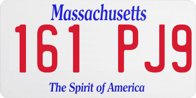 MA license plate 161PJ9