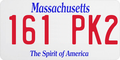 MA license plate 161PK2