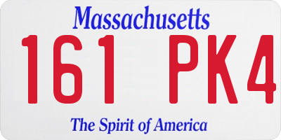 MA license plate 161PK4