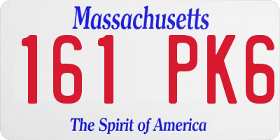 MA license plate 161PK6