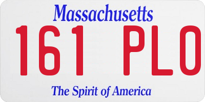 MA license plate 161PL0
