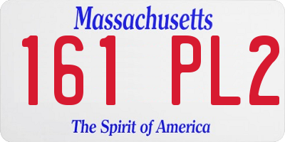 MA license plate 161PL2