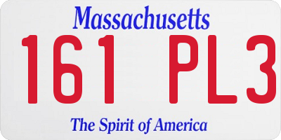 MA license plate 161PL3