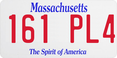 MA license plate 161PL4