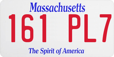 MA license plate 161PL7