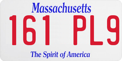 MA license plate 161PL9