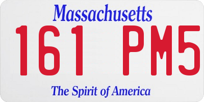MA license plate 161PM5