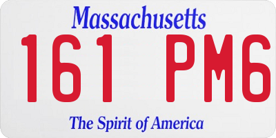 MA license plate 161PM6