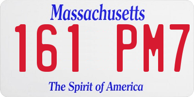 MA license plate 161PM7