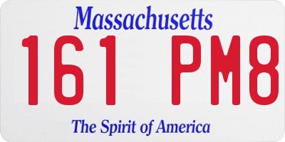 MA license plate 161PM8