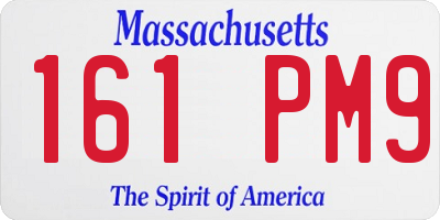 MA license plate 161PM9