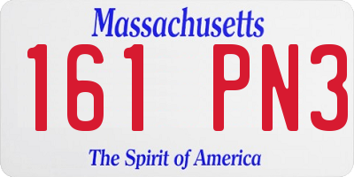 MA license plate 161PN3