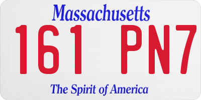 MA license plate 161PN7