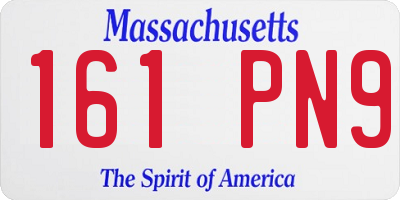 MA license plate 161PN9