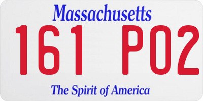 MA license plate 161PO2