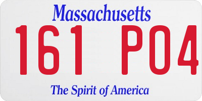 MA license plate 161PO4