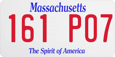MA license plate 161PO7