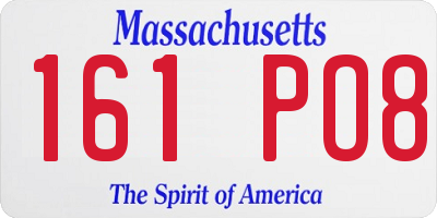 MA license plate 161PO8