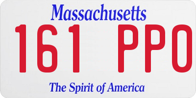 MA license plate 161PP0
