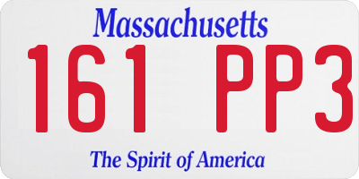 MA license plate 161PP3