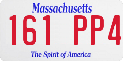 MA license plate 161PP4