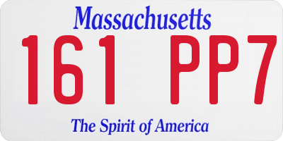 MA license plate 161PP7