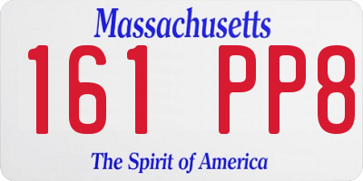 MA license plate 161PP8