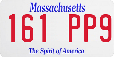 MA license plate 161PP9