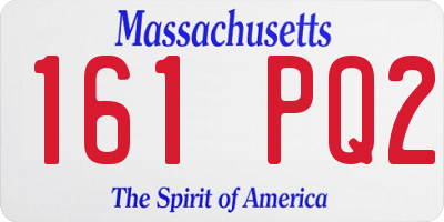 MA license plate 161PQ2