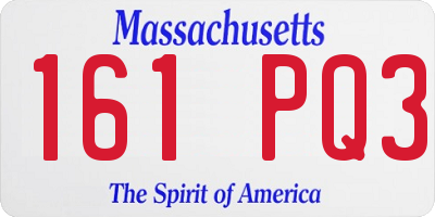 MA license plate 161PQ3