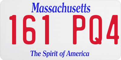 MA license plate 161PQ4