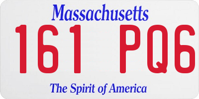MA license plate 161PQ6
