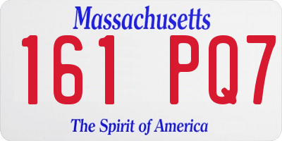 MA license plate 161PQ7
