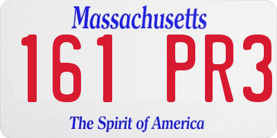 MA license plate 161PR3
