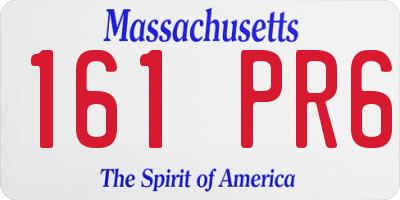 MA license plate 161PR6