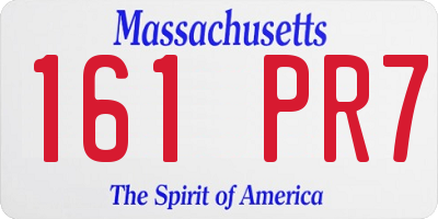 MA license plate 161PR7