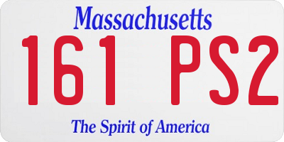 MA license plate 161PS2